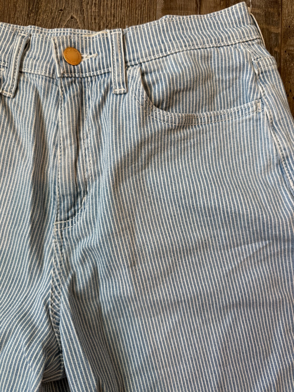 Pin Stripe Relaxed Wide Leg Jeans